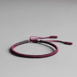 Tibetan Buddhist Handmade Knots Lucky Rope Braided Happiness Set Chain & Link Bracelets Eastisan Store Diamond Purple 