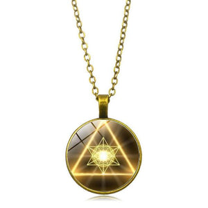 Sacred Geometry Glass Pendant Xupu Store Gold 