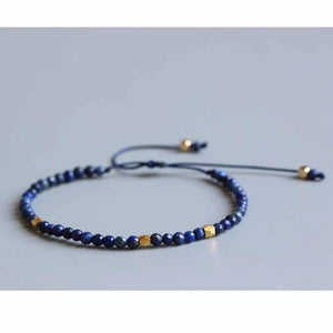 3mm Slim All Natural Stone Healing Bracelets Strand Bracelets Eastisan Store Lapis lazuli 