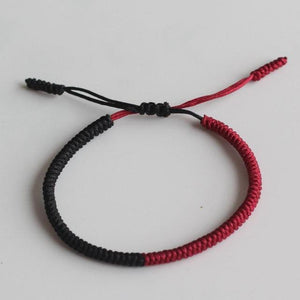 Tibetan Buddhist Handmade Lucky Knots Bracelet Elevate Set JINJIAHUI FOREIGN TRADE CO.,LTD Black Deep Red Mix 