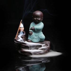 Buddha/Monk Ceramic Aroma Backflow Incense & Incense Burners Zen Tea Culture CO.,LTD. Monk Green 