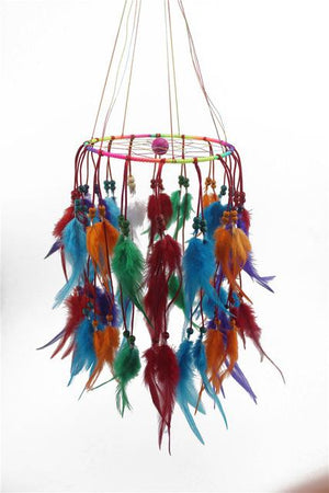 Feather Chandelier style Dreamcatcher Wind Chimes & Hanging Decorations Jennifer's treasures Multi-Colored 
