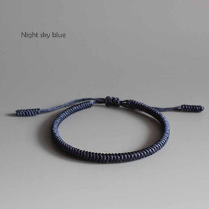 Tibetan Buddhist Lucky Knots Rope Bracelet Loyalty Set Eastisan Store Night sky blue 