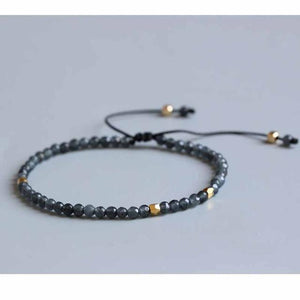 3mm Slim All Natural Stone Healing Bracelets Strand Bracelets Eastisan Store Obsidian 