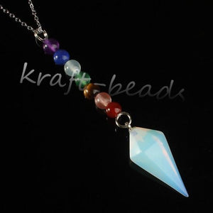 7 Chakra Reiki Agate Natural Stone Necklace Home xinshangmie Store Opal 