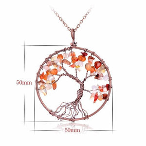 7 Chakra Tree Of Life Pendant Necklace Pendant Necklaces sedmart Official Store Red Agate 