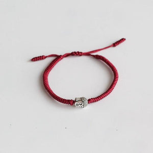 Multi Color Buddha Handmade Knots Lucky Knots Rope Bracelet JINJIAHUI FOREIGN TRADE CO.,LTD Deep Red 