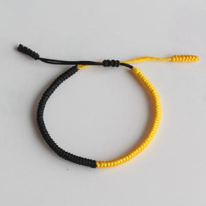 Tibetan Buddhist Handmade Lucky Knots Bracelet Elevate Set JINJIAHUI FOREIGN TRADE CO.,LTD Black Yellow Mix 