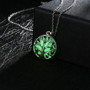 Glow in the Dark Tree of Life Necklace Pendant Necklaces Cypris Jewellery Franchised store Green 