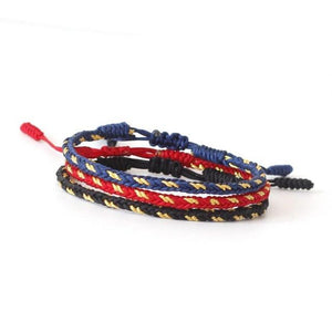 Handmade Lucky Knots Rope Bracelet Golden Weave Mix JINJIAHUI FOREIGN TRADE CO.,LTD Full Set of 3 