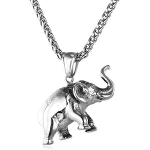 Large Elephant Necklace Pendant Pendant Necklaces U7 Official Store Silver Plated 