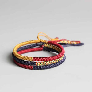 Tibetan Buddhist Braided Luck Knots Bracelet Peace Set Chain & Link Bracelets Eastisan Store Three Colors Set 
