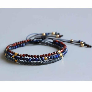 3mm Slim All Natural Stone Healing Bracelets Strand Bracelets Eastisan Store 3 Piece Set 