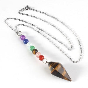 7 Chakra Reiki Agate Natural Stone Necklace Home xinshangmie Store Tiger Eye Stone 