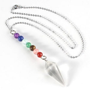 7 Chakra Reiki Agate Natural Stone Necklace Home xinshangmie Store White crystal 