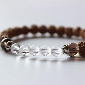 Rudraksha With Crystal Beads Stretch Bracelet Strand Bracelets Eastisan Store Wrist 15to16cm Clear 