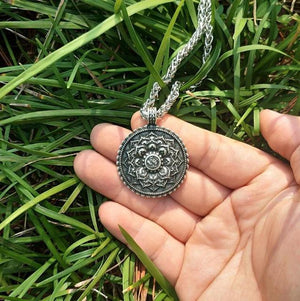 Tibet Spiritual Lotus Flower Mandala Necklace Pendant Necklaces My Style, My Dream Metal Chain 