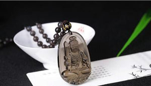 Natural Ice Black Obsidian Carved Buddha Necklace JINJIAHUI FOREIGN TRADE CO.,LTD 3 