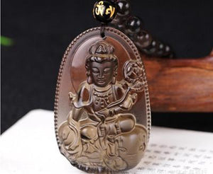 Natural Ice Black Obsidian Carved Buddha Necklace JINJIAHUI FOREIGN TRADE CO.,LTD 7 