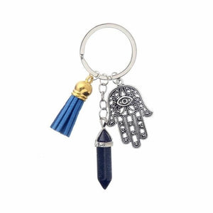 Healing Crystals and Hand of Fatima Keychain Key Chains Global Sourcing Union black 