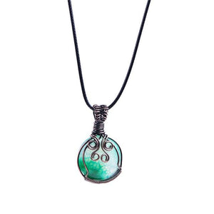 Natural Stone Pendant Necklace with Chain Necklaces & Pendants YGLINE Official Store color6 