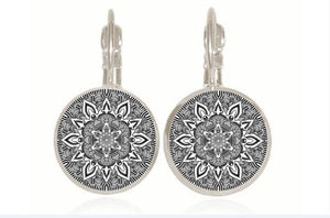 Mandala Zenny Drop Earrings Drop Earrings Caxybb Store silver 