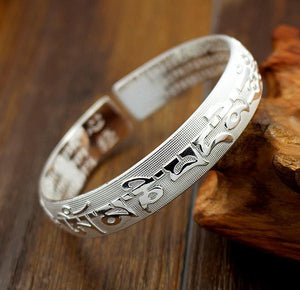 Tibetan Thai silver 6 True Word Mantra Bracelet Wrap Bracelets LKO Official Store Silver 