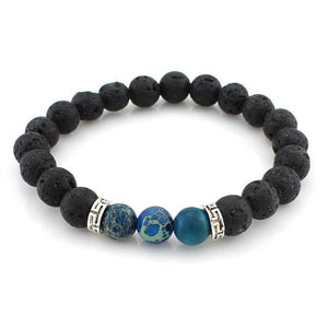 Obsidian and Lava Stone Healing and Meditation Bracelet Strand Bracelets subeads Store 7 
