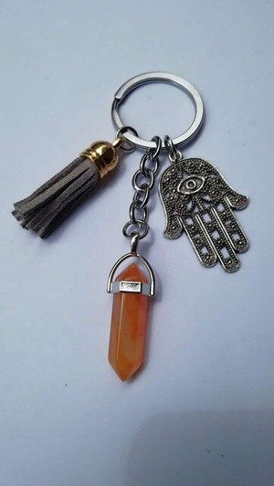 Healing Crystals and Hand of Fatima Keychain Key Chains Global Sourcing Union yellow 